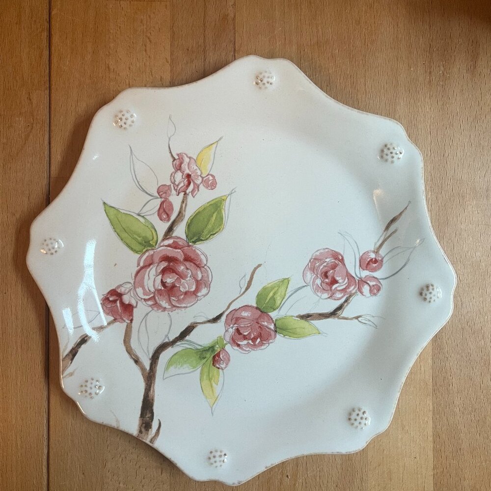Juliska Berry & Thread Floral Sketch Dessert/Salad Plate - Camellia - Set of 4